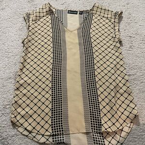 New York & Co. Silk black and beige blouse. Xtra small